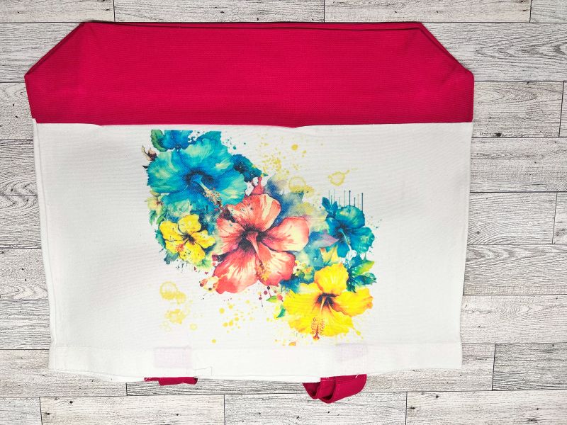 Canvas Tote "Hibiscus Flowers"