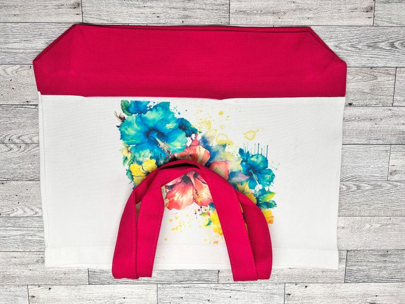 Canvas Tote "Hibiscus Flowers"