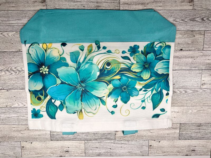 Canvas Tote "Teal Hibiscus Flower"