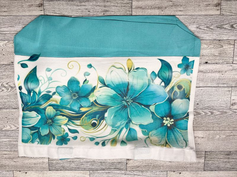 Canvas Tote "Teal Hibiscus Flower"