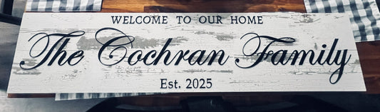 Large Personalized Family Sign w/Custom Last Name