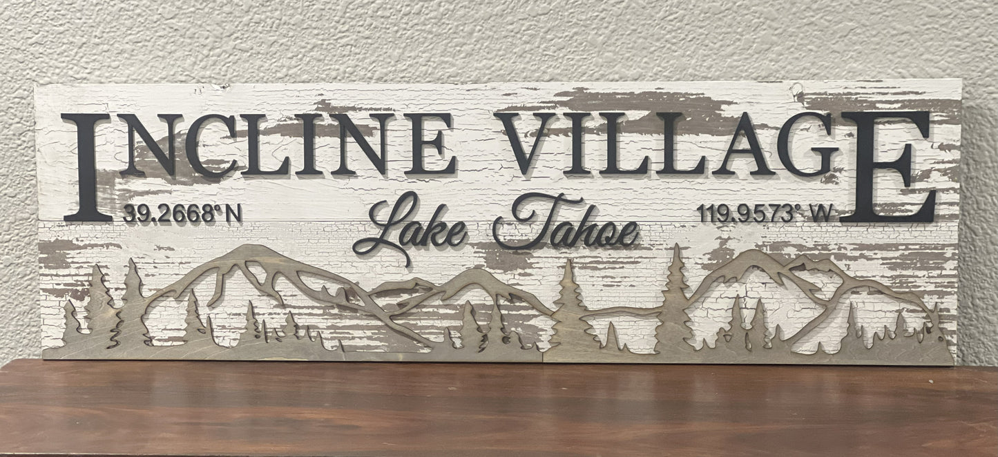 Large Personalized Travel Destination Sign