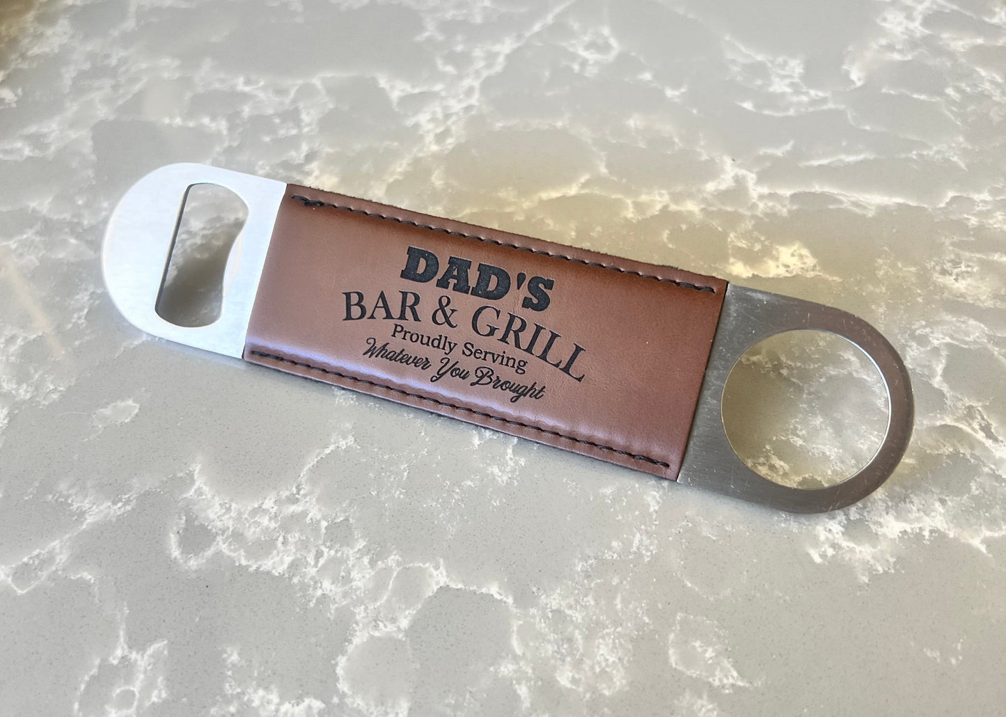 Leatherette Bottle Opener - Walnut
