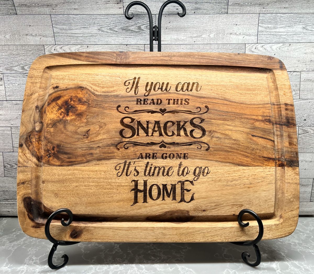 Acacia Wooden Serving Tray - Snacks