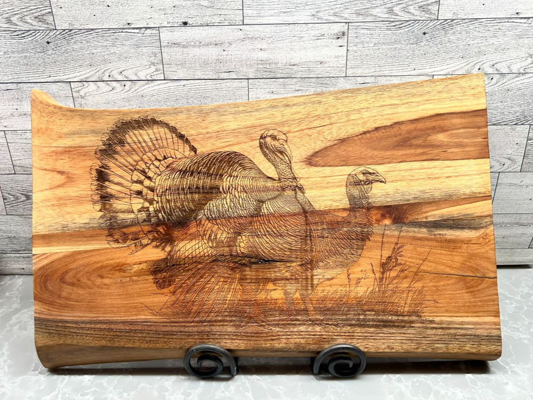 Live Edge Acacia Turkey Serving Board