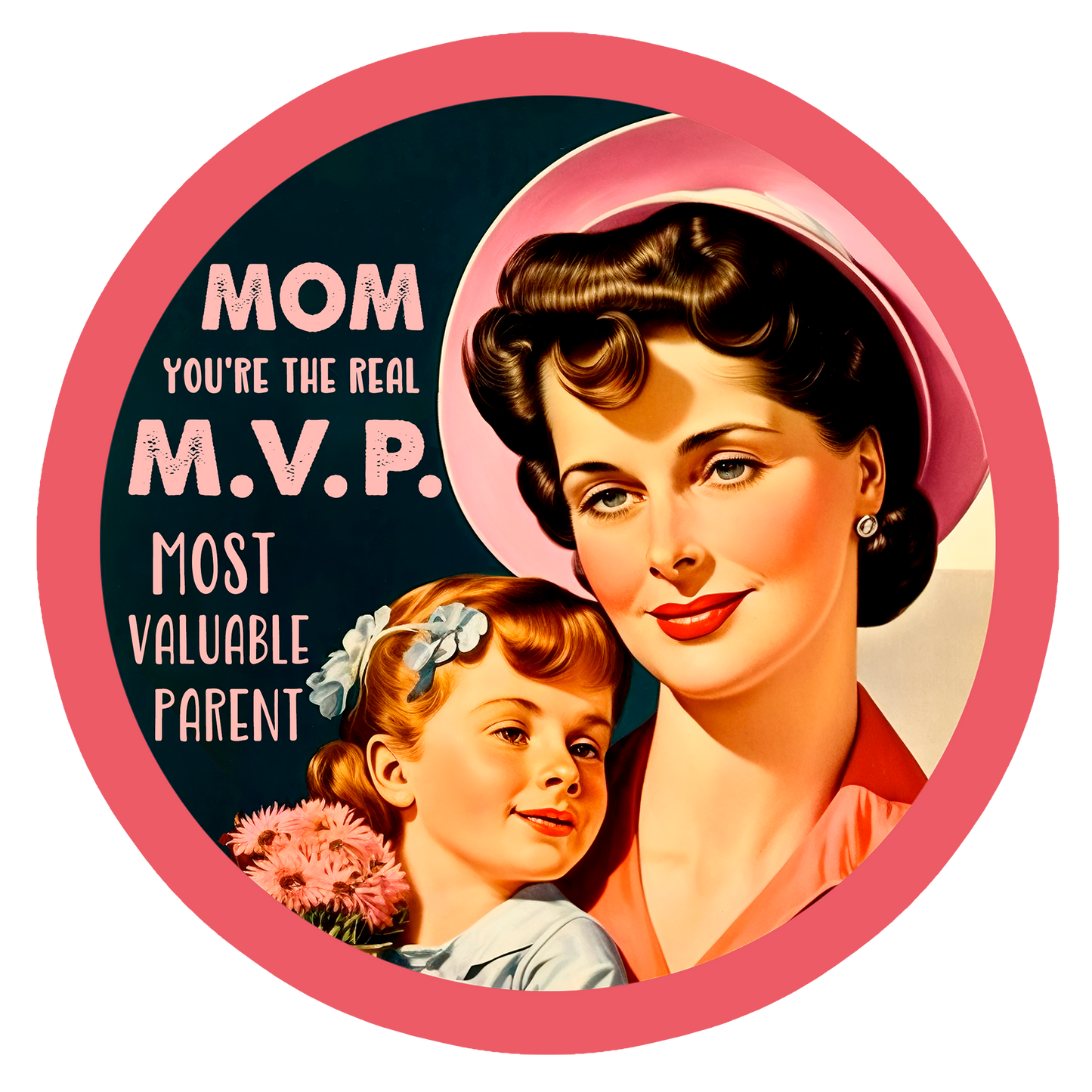 4" Round Ceramic Coaster - Retro Theme