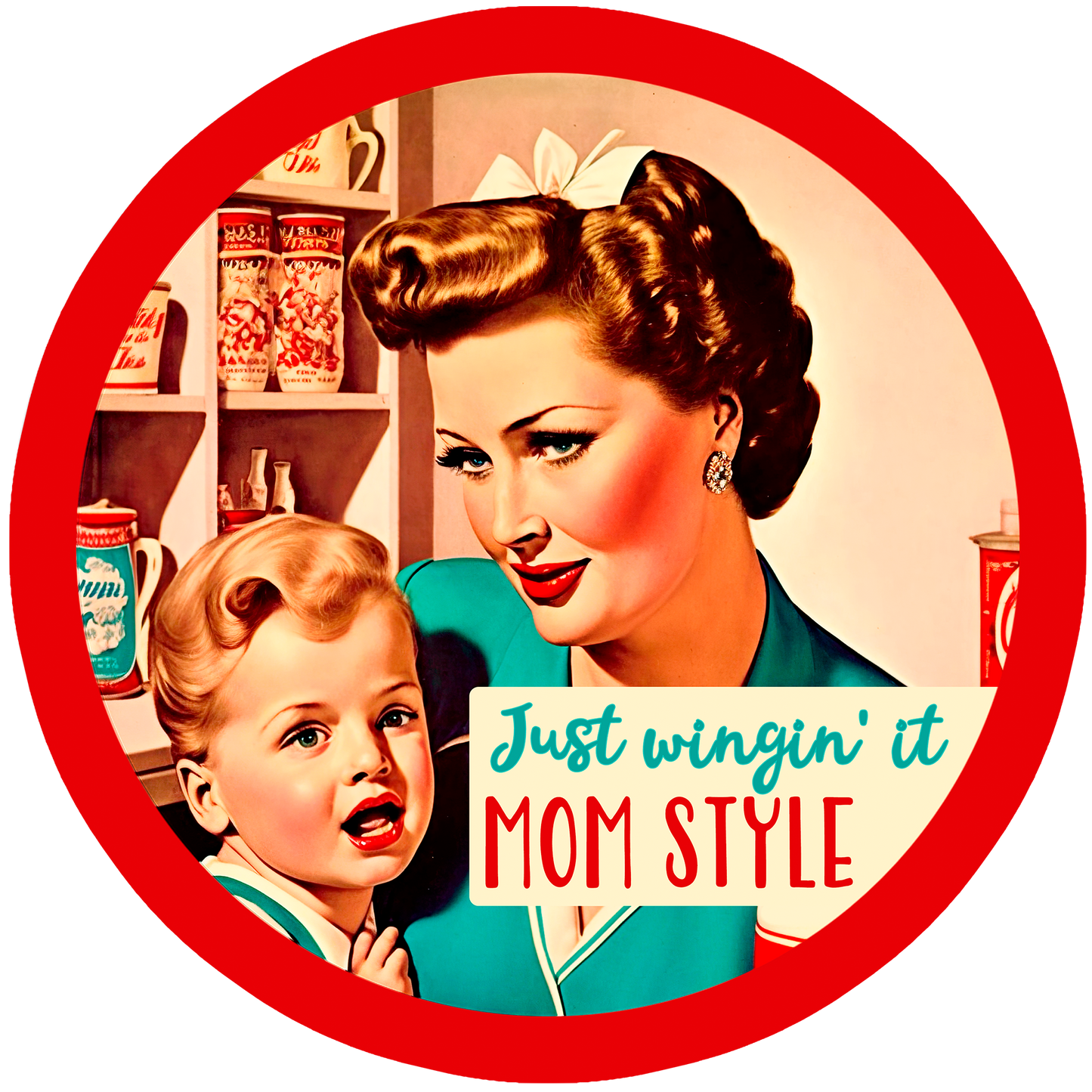 4" Round Ceramic Coaster - Retro Theme