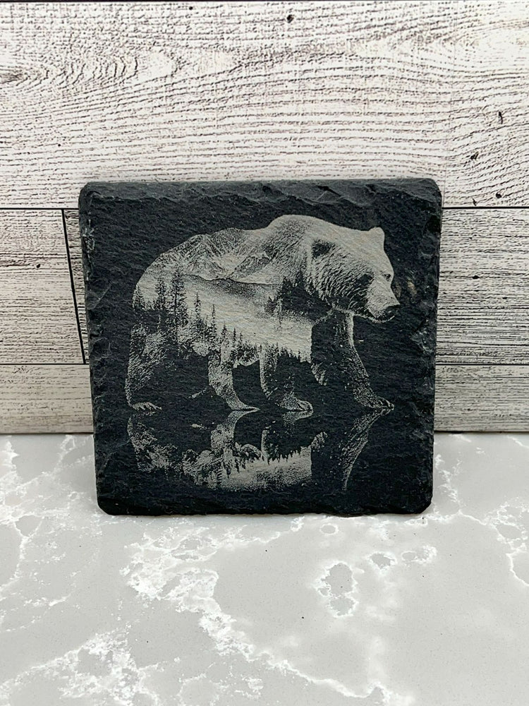 Square Slate Coaster "Nature & Animals"