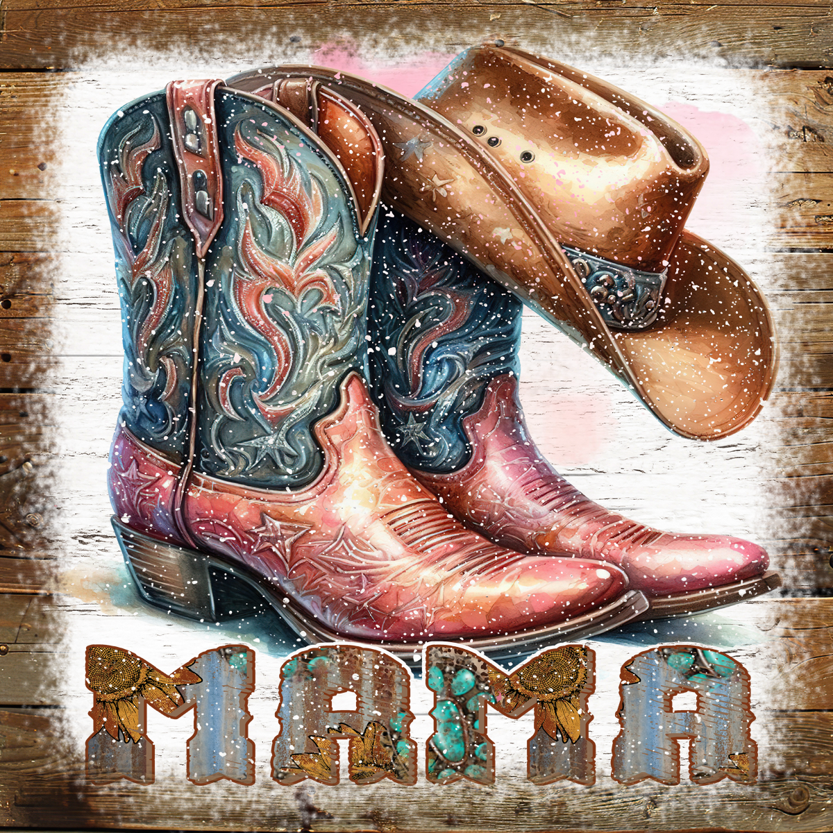 4" Square Ceramic Coaster - Rustic Theme