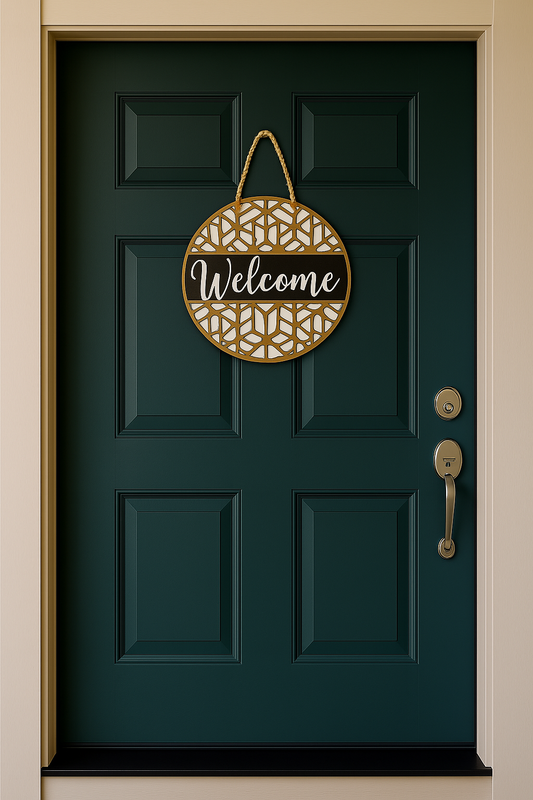 Geometric Welcome Door Sign - 1073