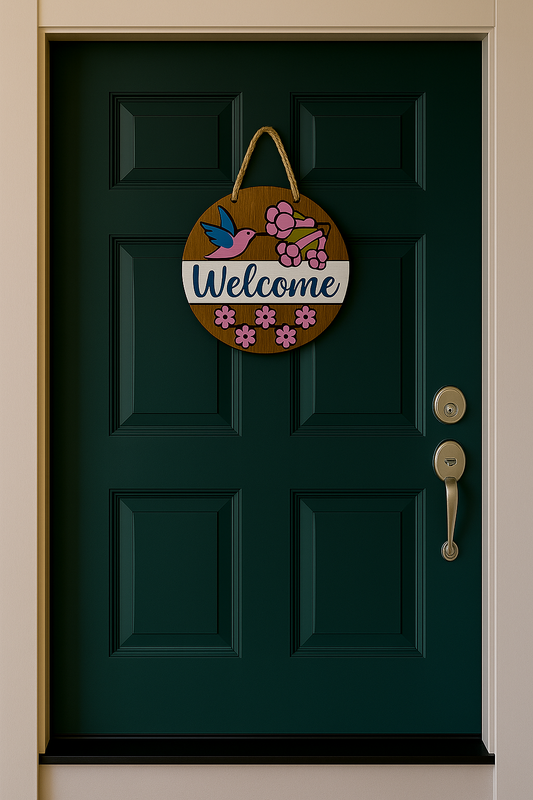 Hummingbird Welcome Door Signs - 1119