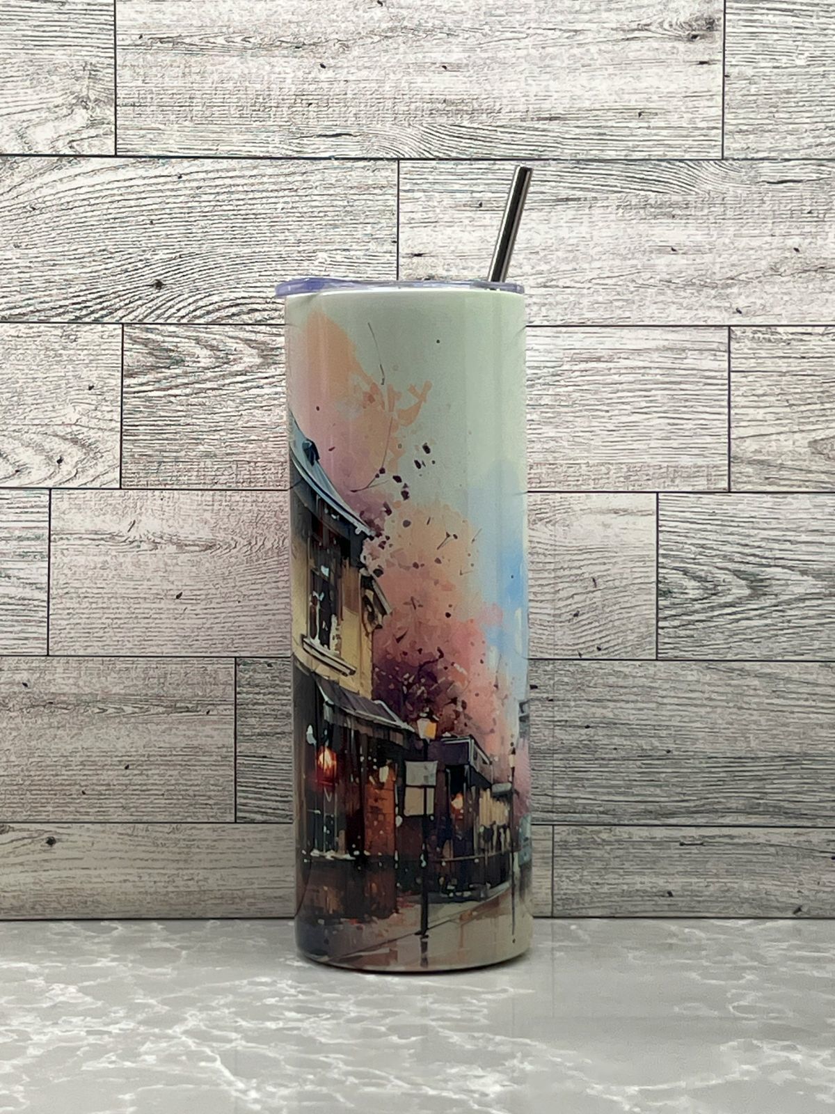 20oz Stainless Steel Tumbler "Paris Street"