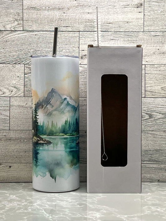 20oz Stainless Steel Tumbler "Mountains"