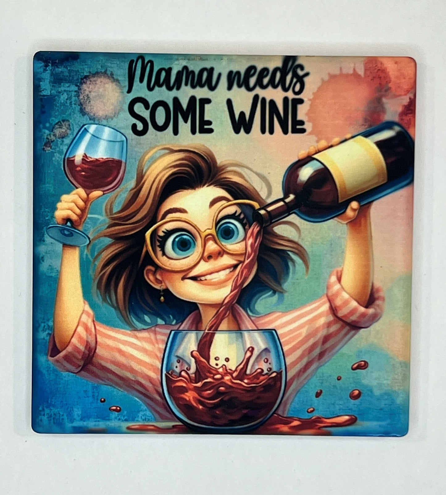 4" Square Ceramic Coaster - Drink Theme