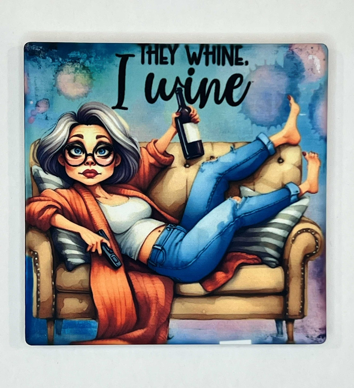 4" Square Ceramic Coaster - Drink Theme