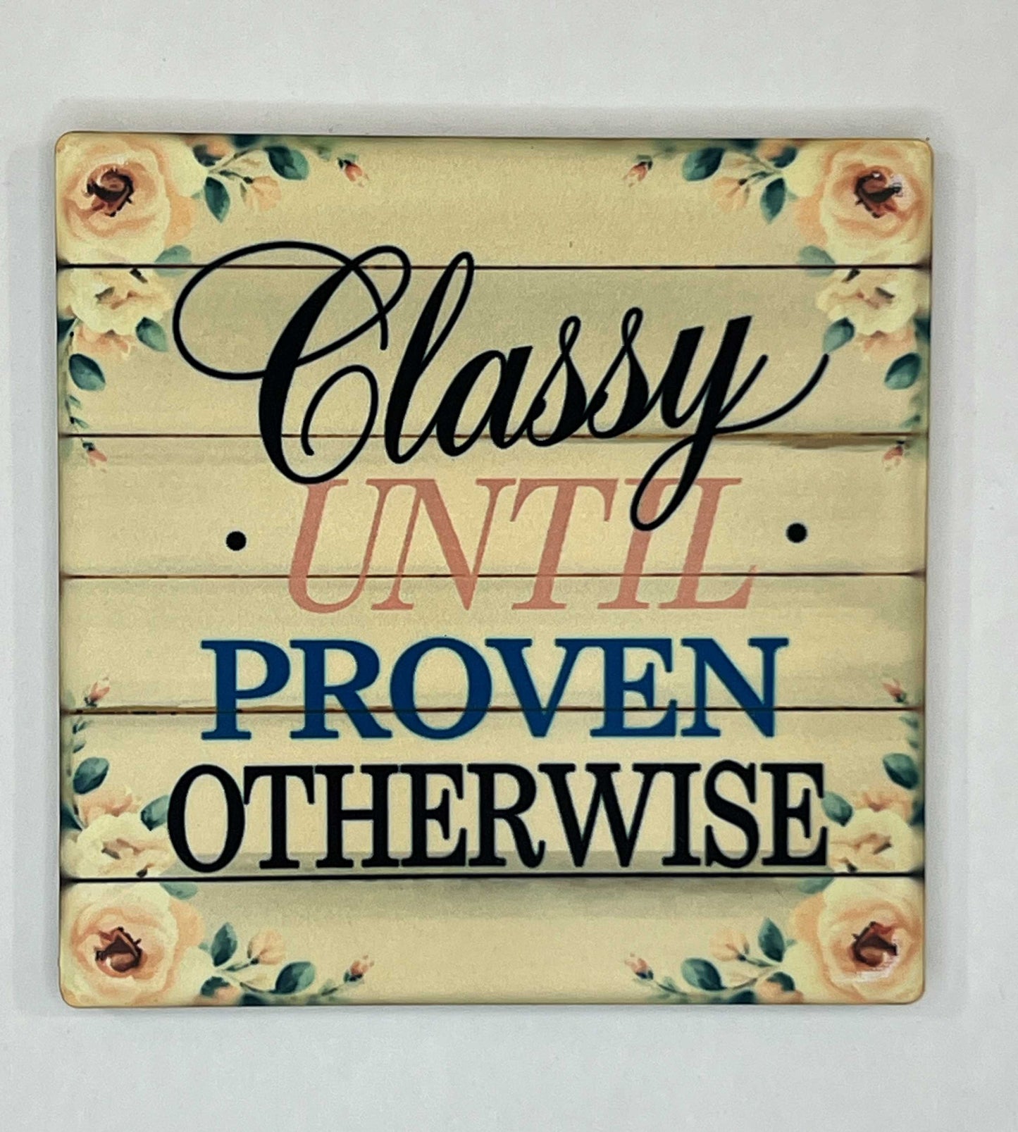 4" Square Ceramic Coaster - Rustic Theme