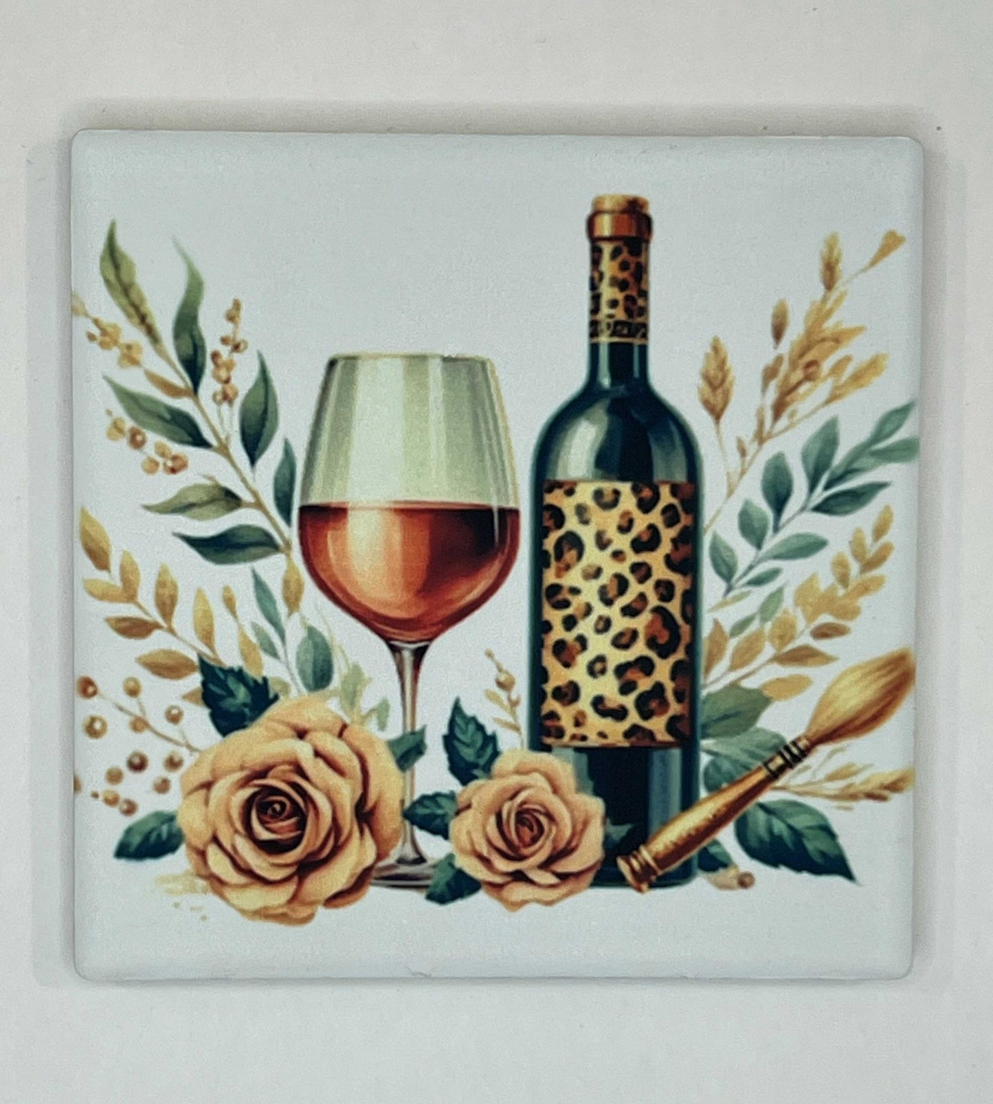 4" Square Ceramic Coaster - Drink Theme