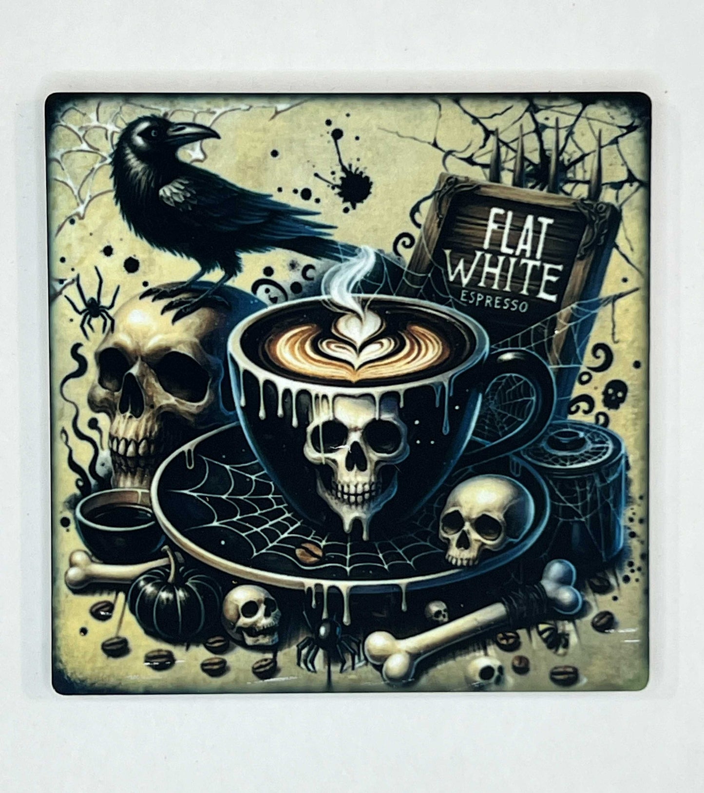 4" Square Ceramic Coaster - Drink Theme