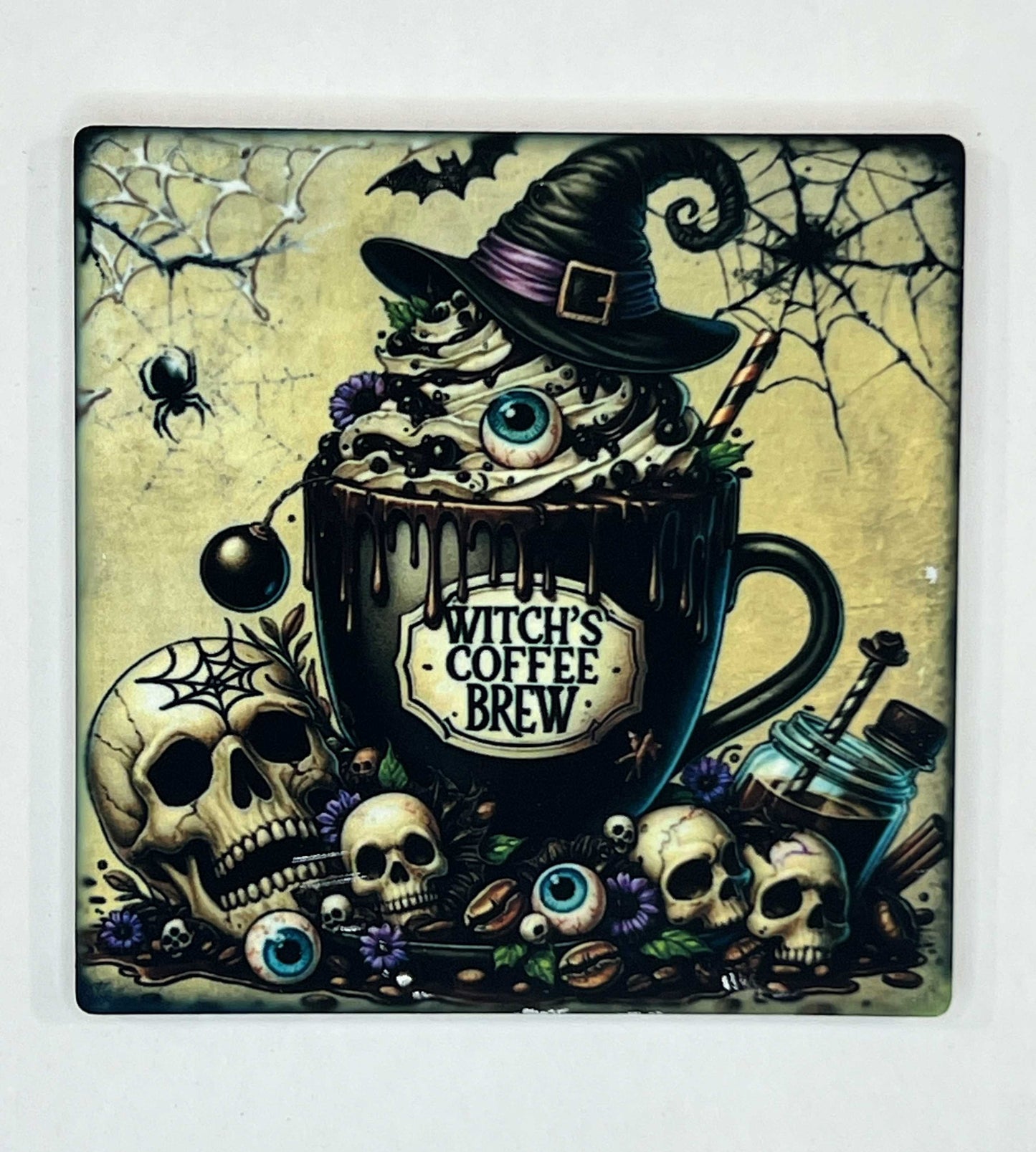 4" Square Ceramic Coaster - Drink Theme
