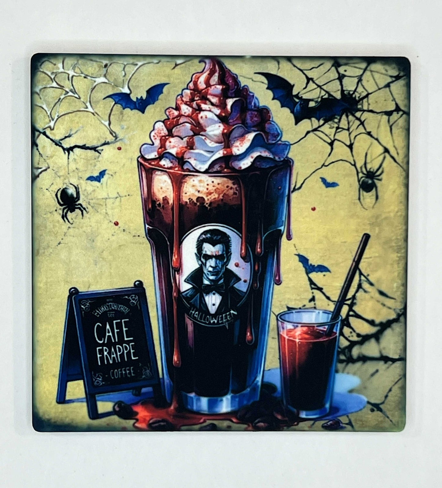 4" Square Ceramic Coaster - Drink Theme