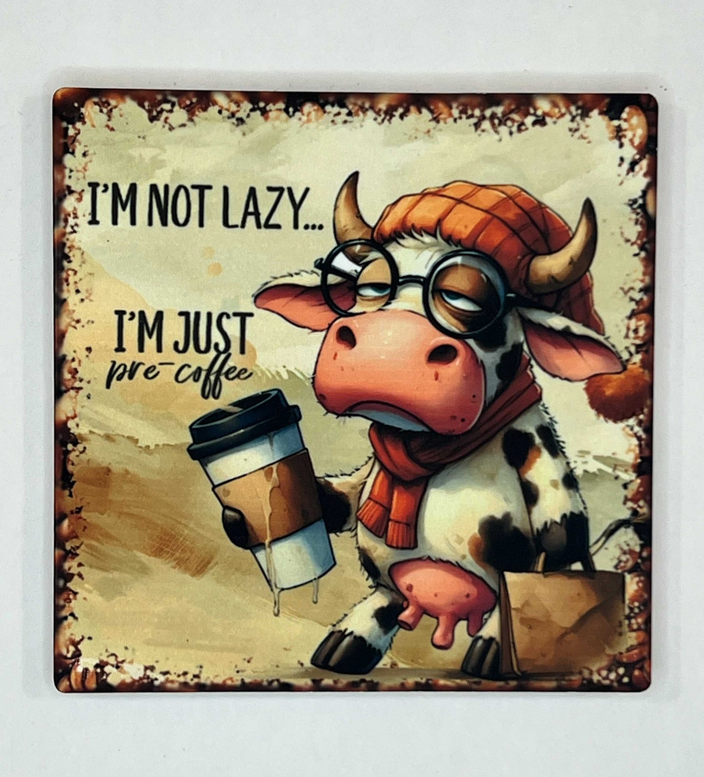 4" Square Ceramic Coaster - Drink Theme