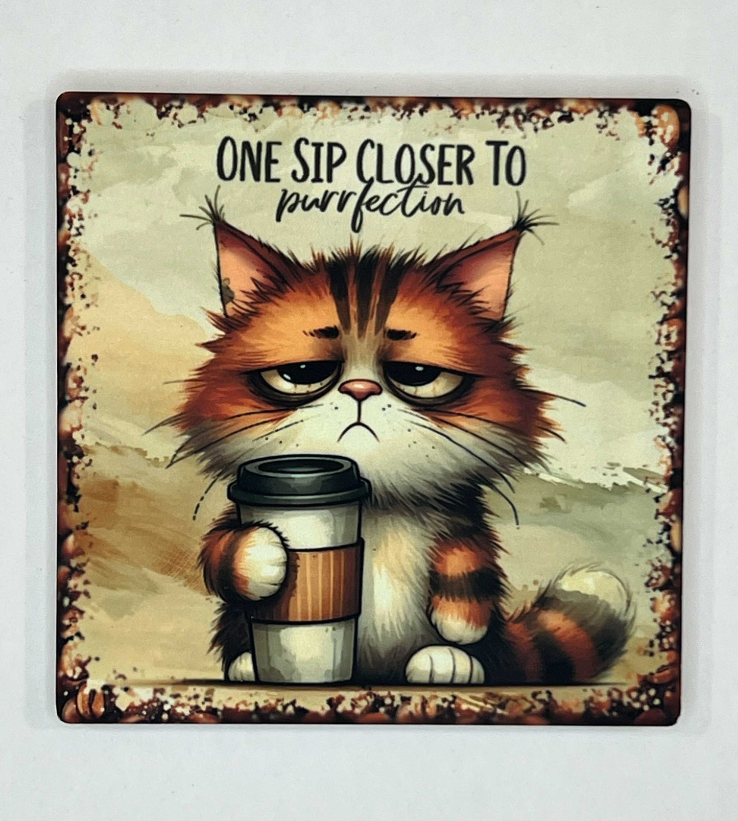 4" Square Ceramic Coaster - Drink Theme