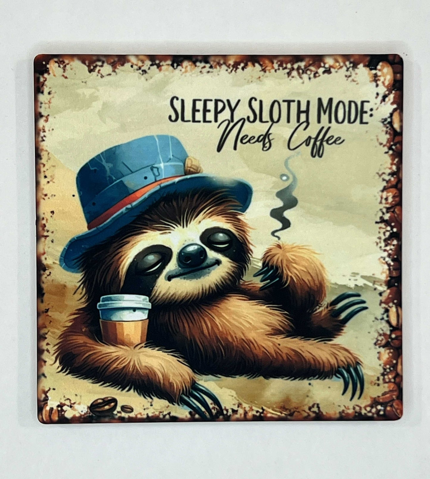 4" Square Ceramic Coaster - Drink Theme