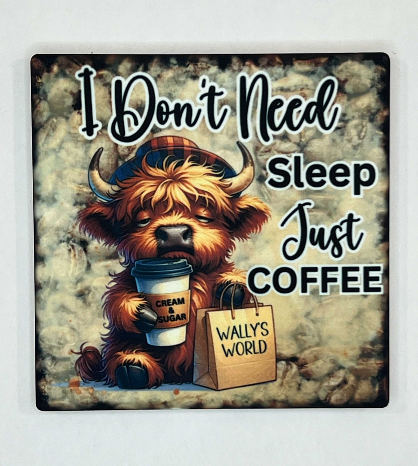 4" Square Ceramic Coaster - Drink Theme