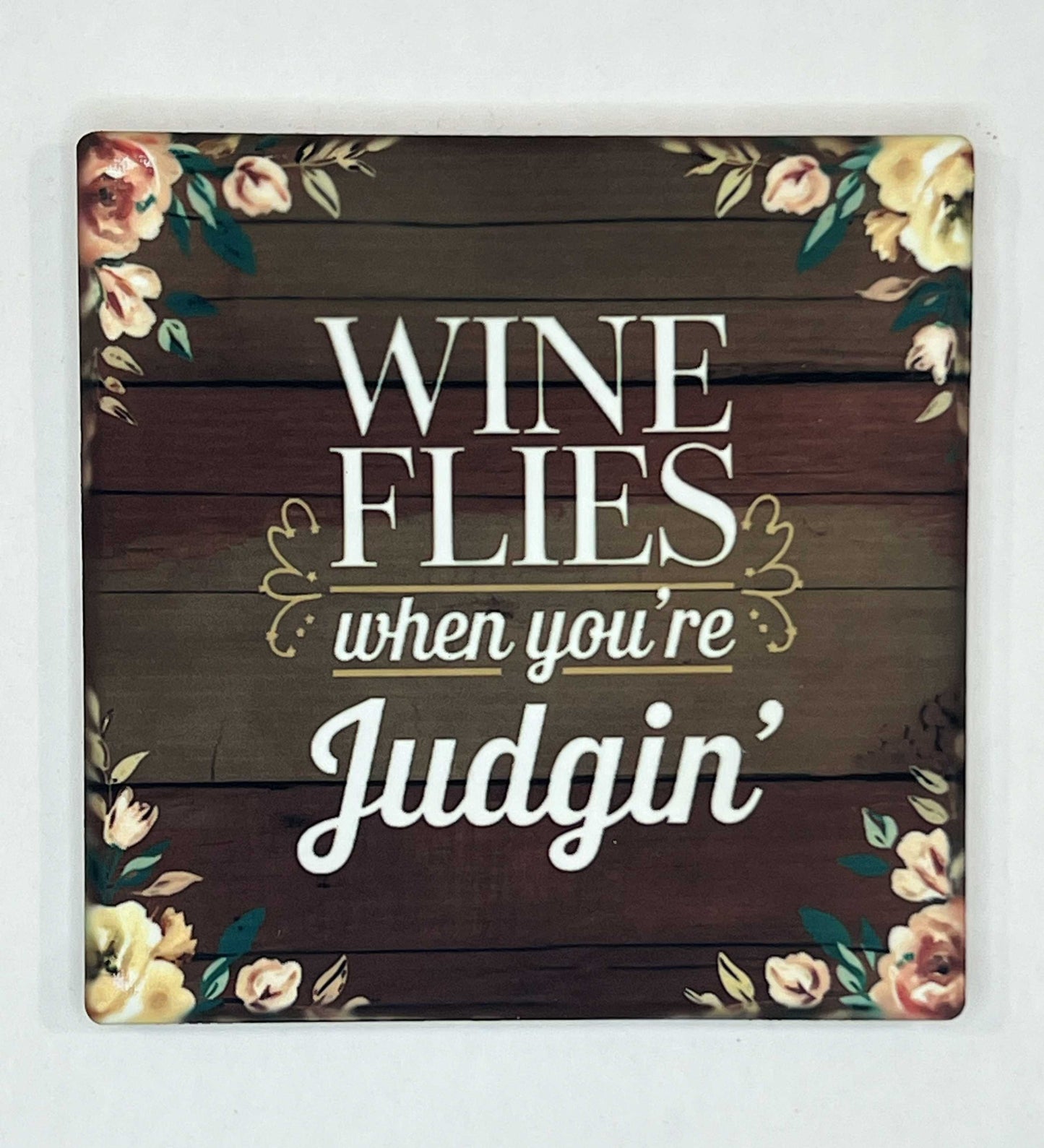 4" Square Ceramic Coaster - Rustic Theme