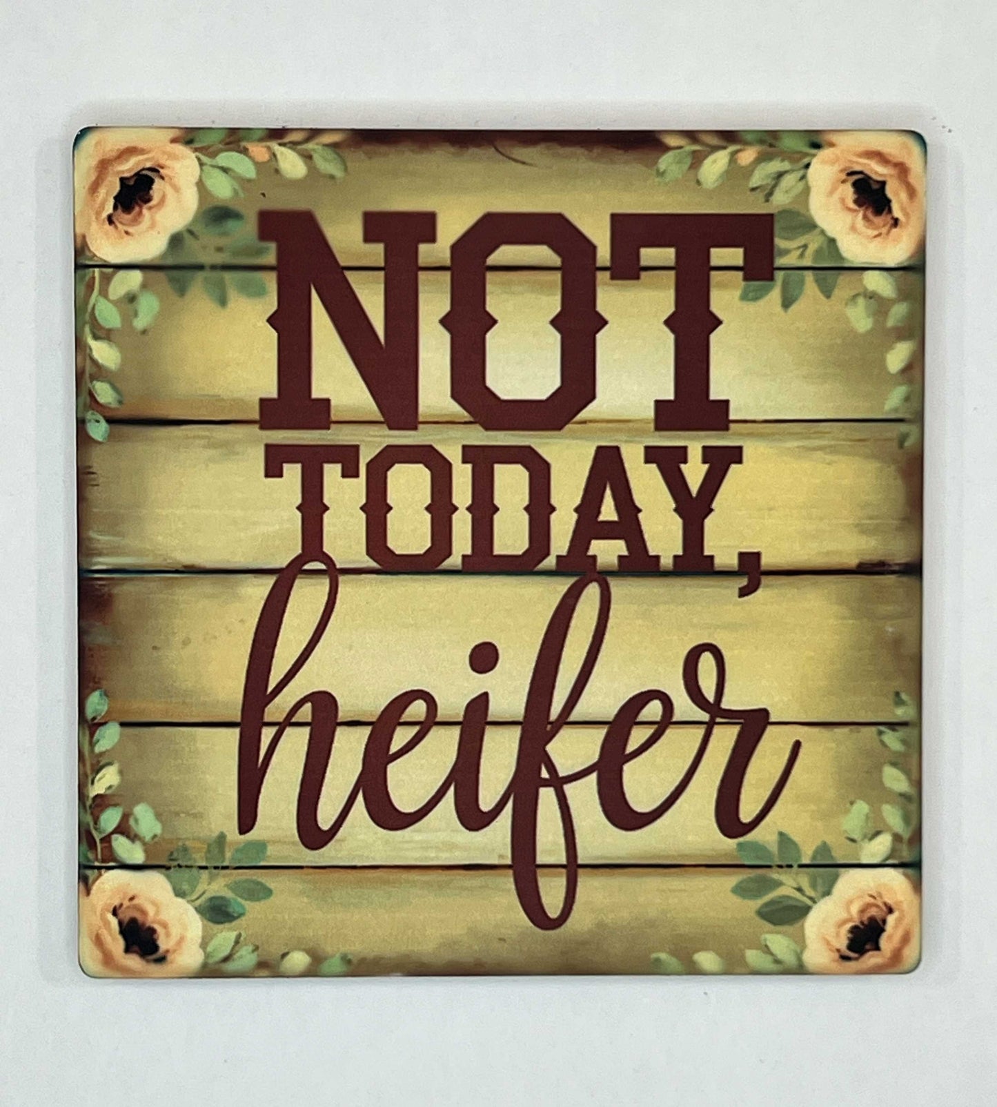 4" Square Ceramic Coaster - Rustic Theme