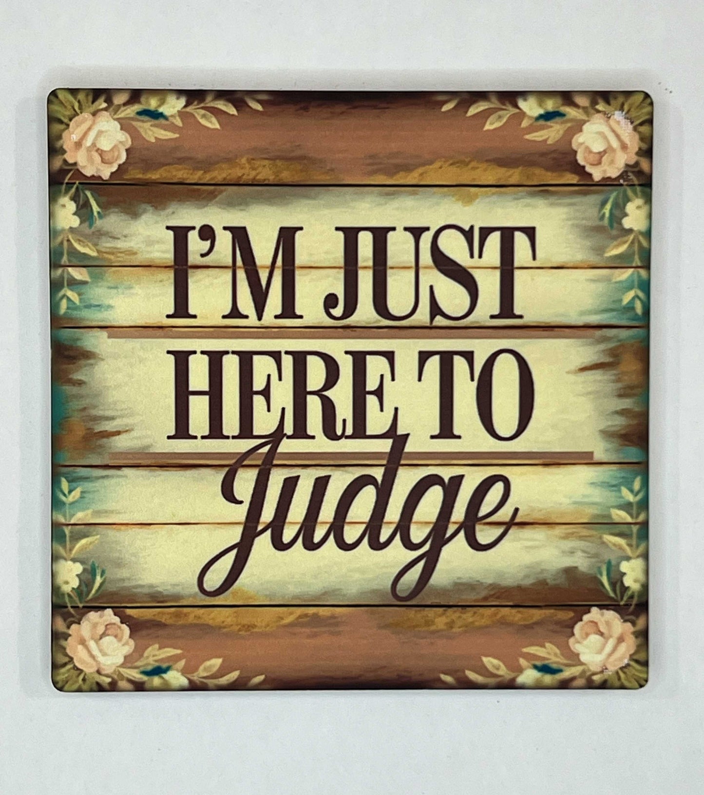 4" Square Ceramic Coaster - Rustic Theme