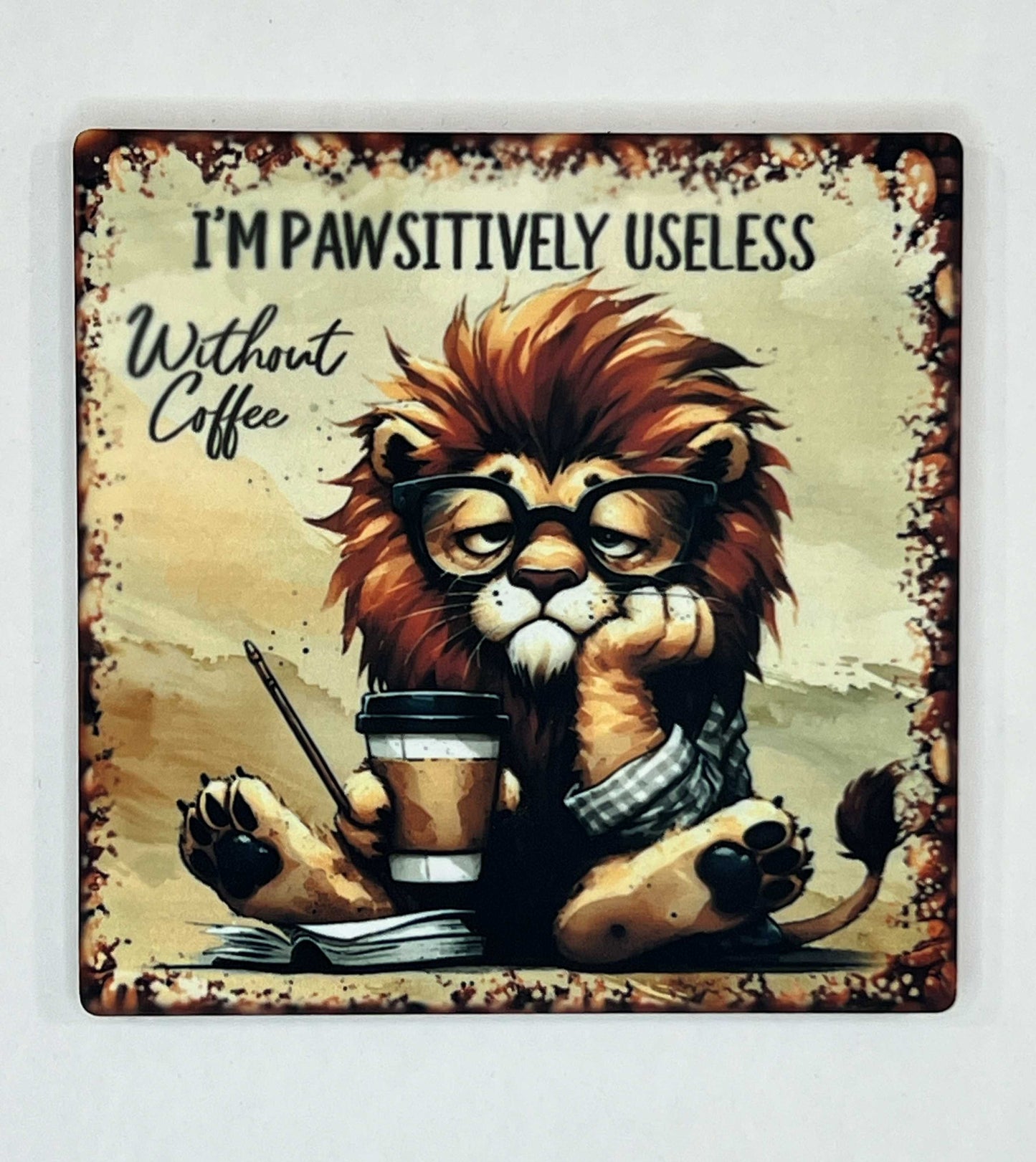 4" Square Ceramic Coaster - Drink Theme