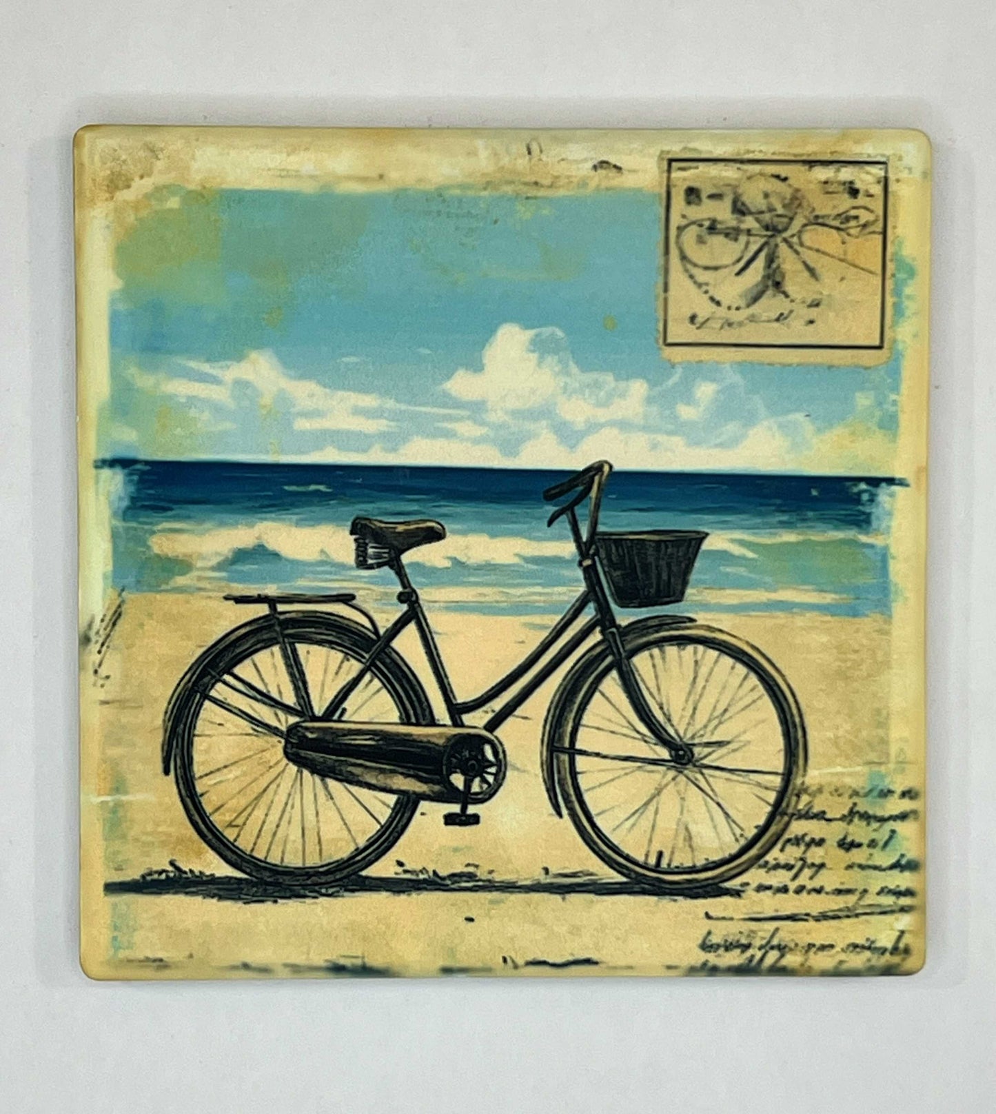 4" Square Ceramic Coaster - Retro Theme