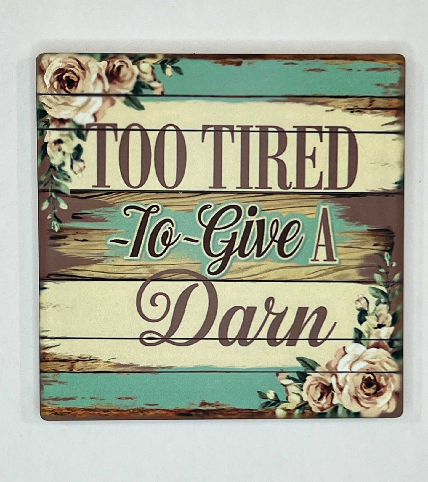 4" Square Ceramic Coaster - Rustic Theme