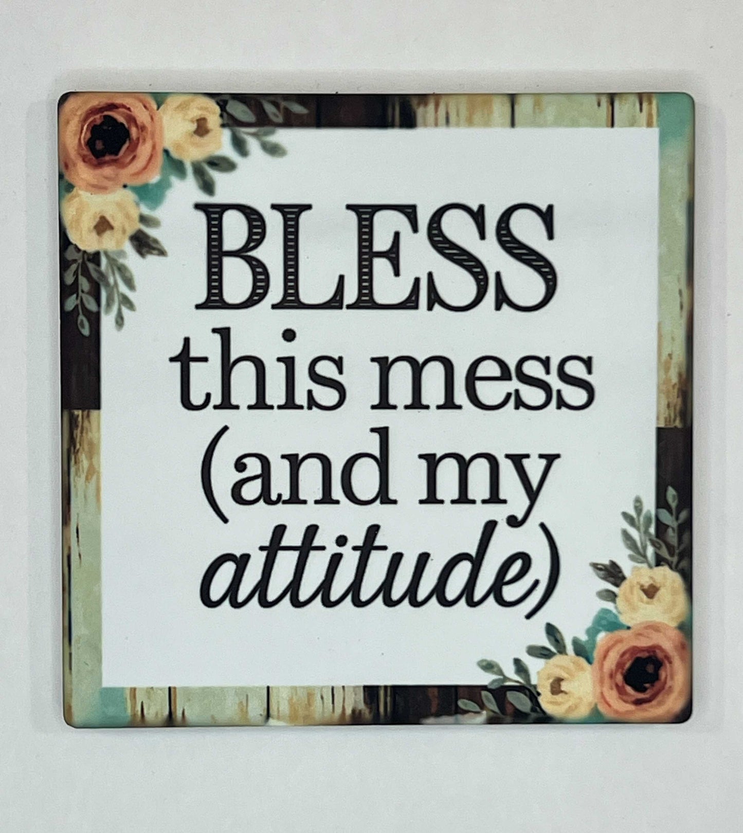 4" Square Ceramic Coaster - Rustic Theme