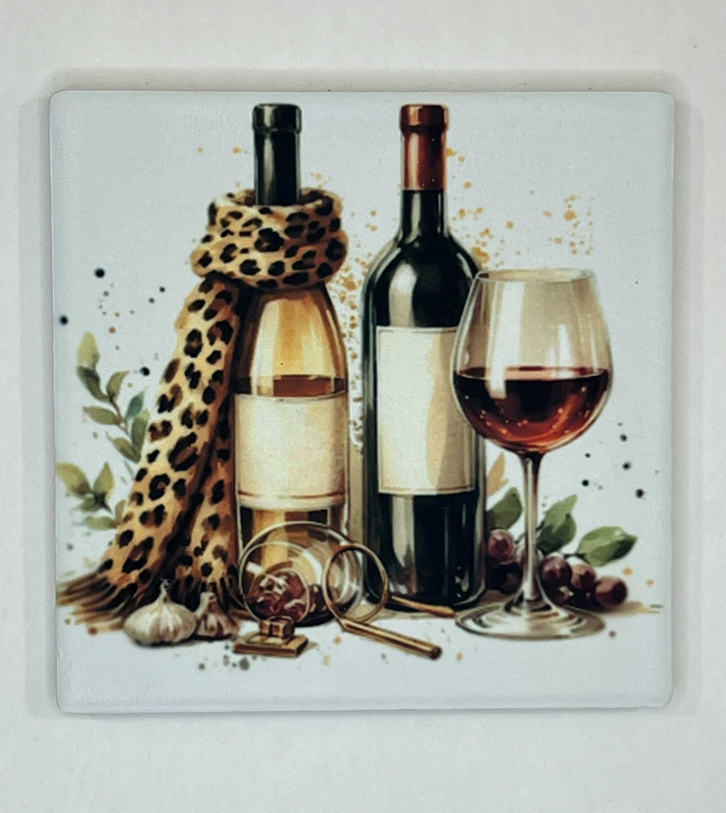 4" Square Ceramic Coaster - Drink Theme
