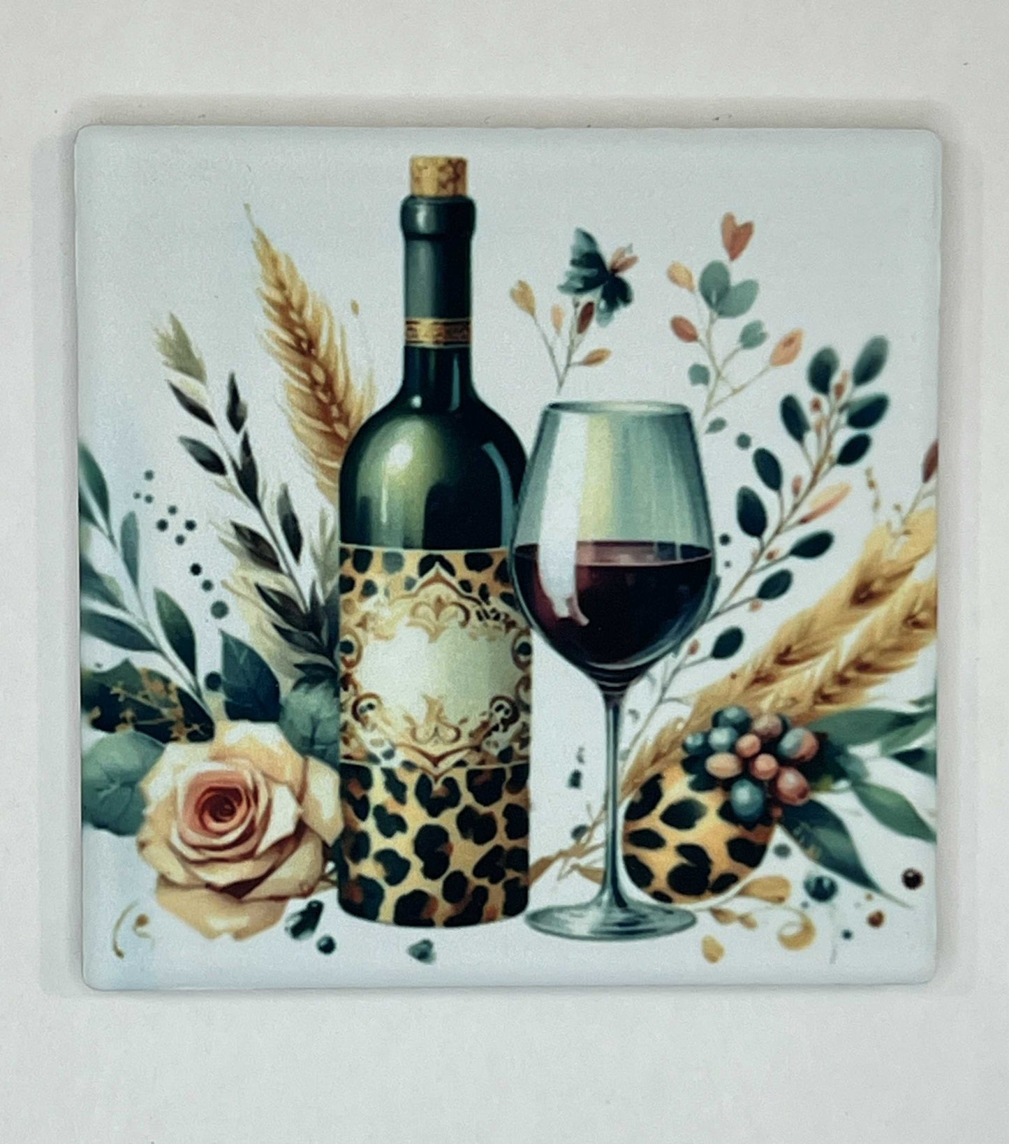 4" Square Ceramic Coaster - Drink Theme