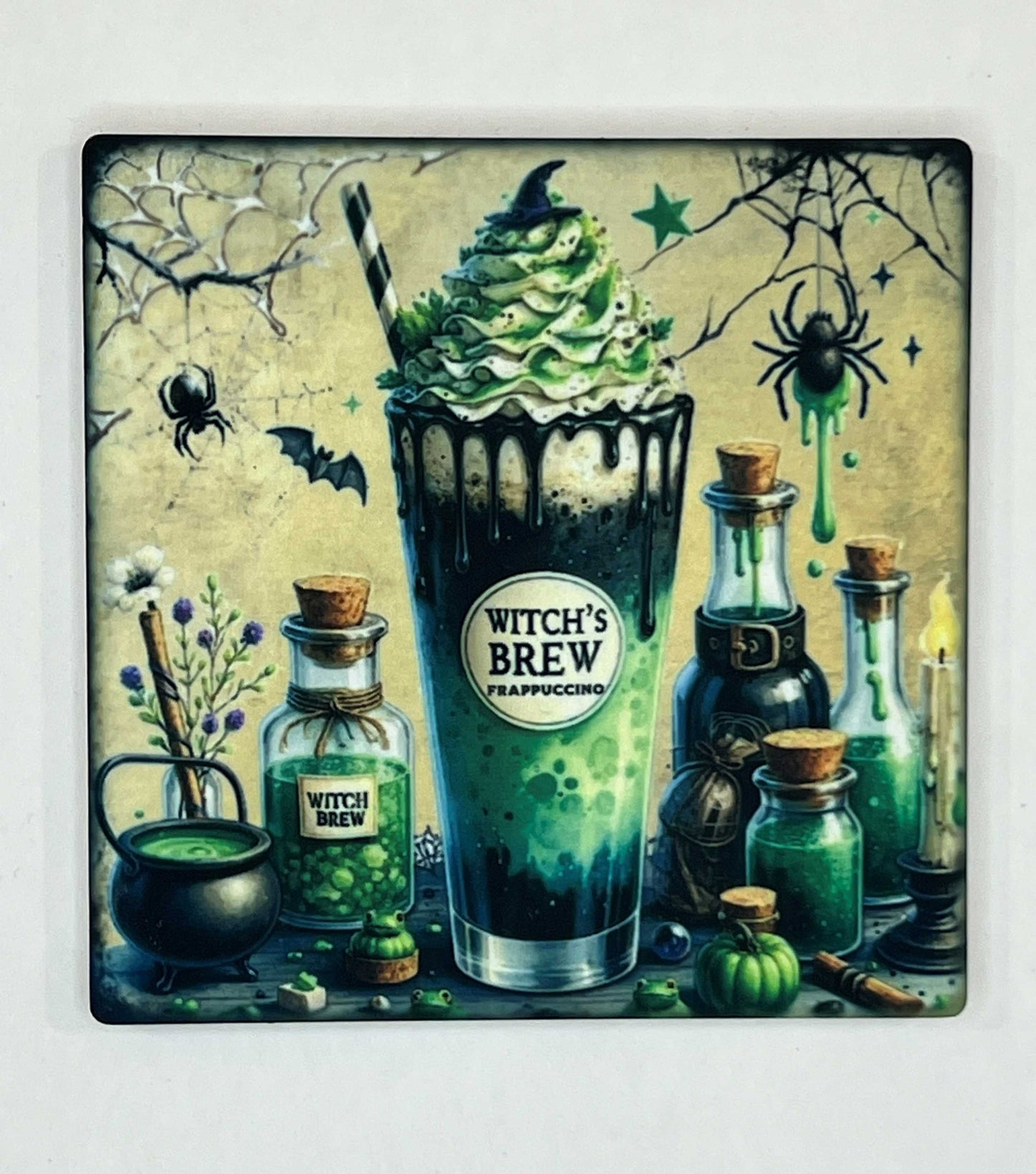 4" Square Ceramic Coaster - Drink Theme
