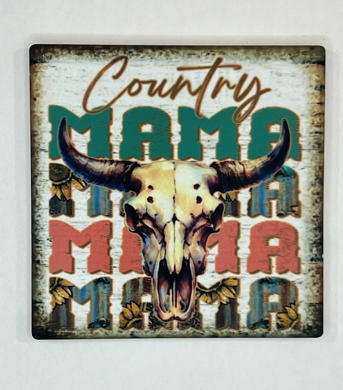 4" Square Ceramic Coaster - Rustic Theme