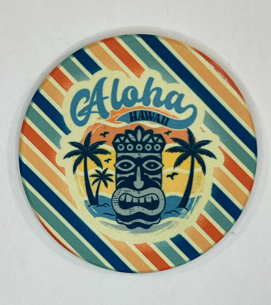 4" Round Ceramic Coaster - Beach/Vacation Theme