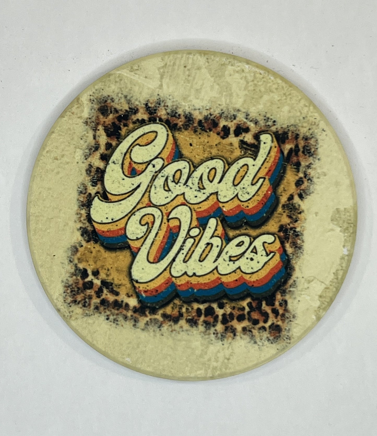 4" Round Ceramic Coaster - Boho Theme