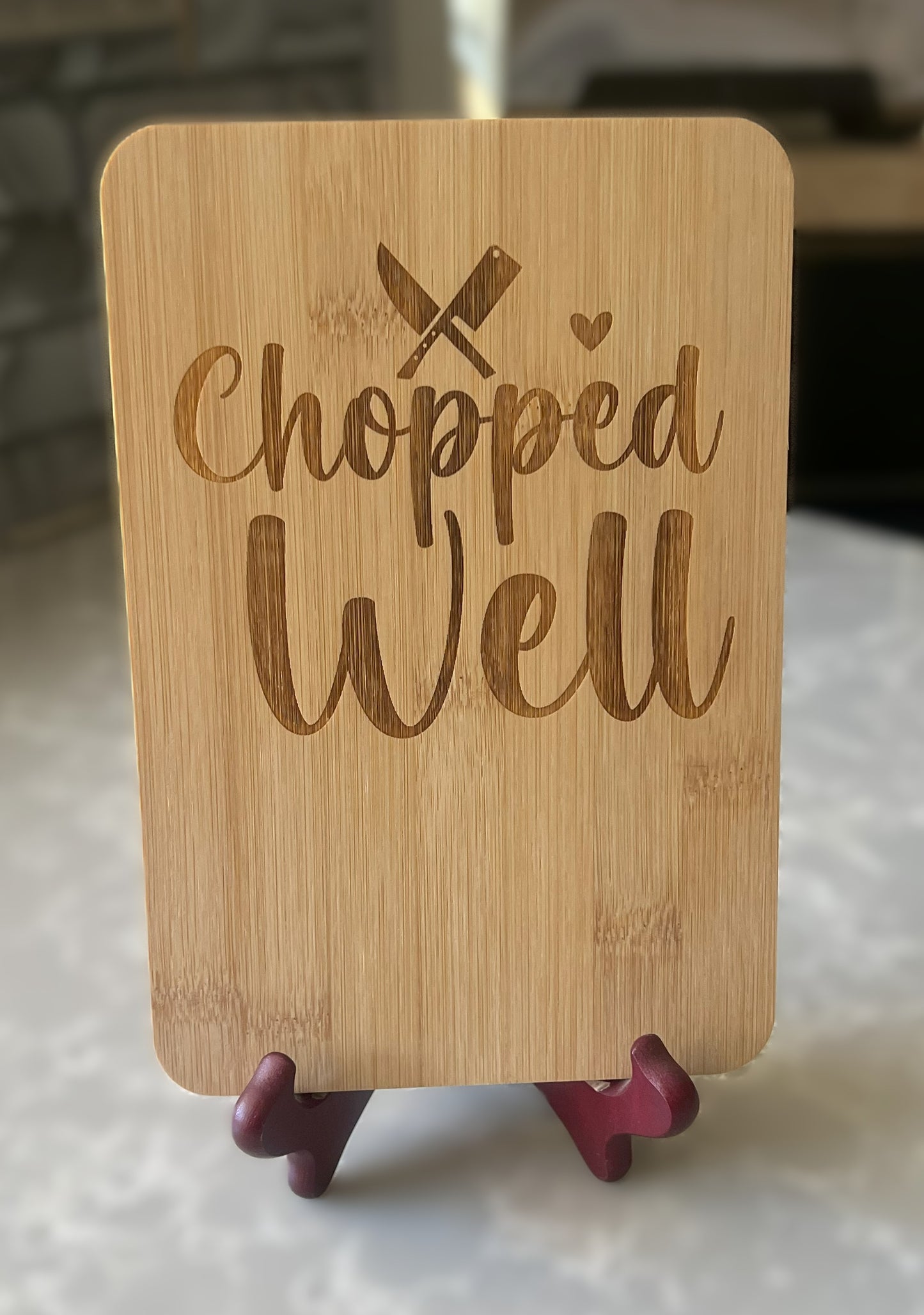 Small Etched Cutting Board "Chopped Well"
