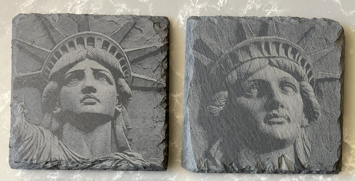 Square Slate Coaster "Statue of Liberty"