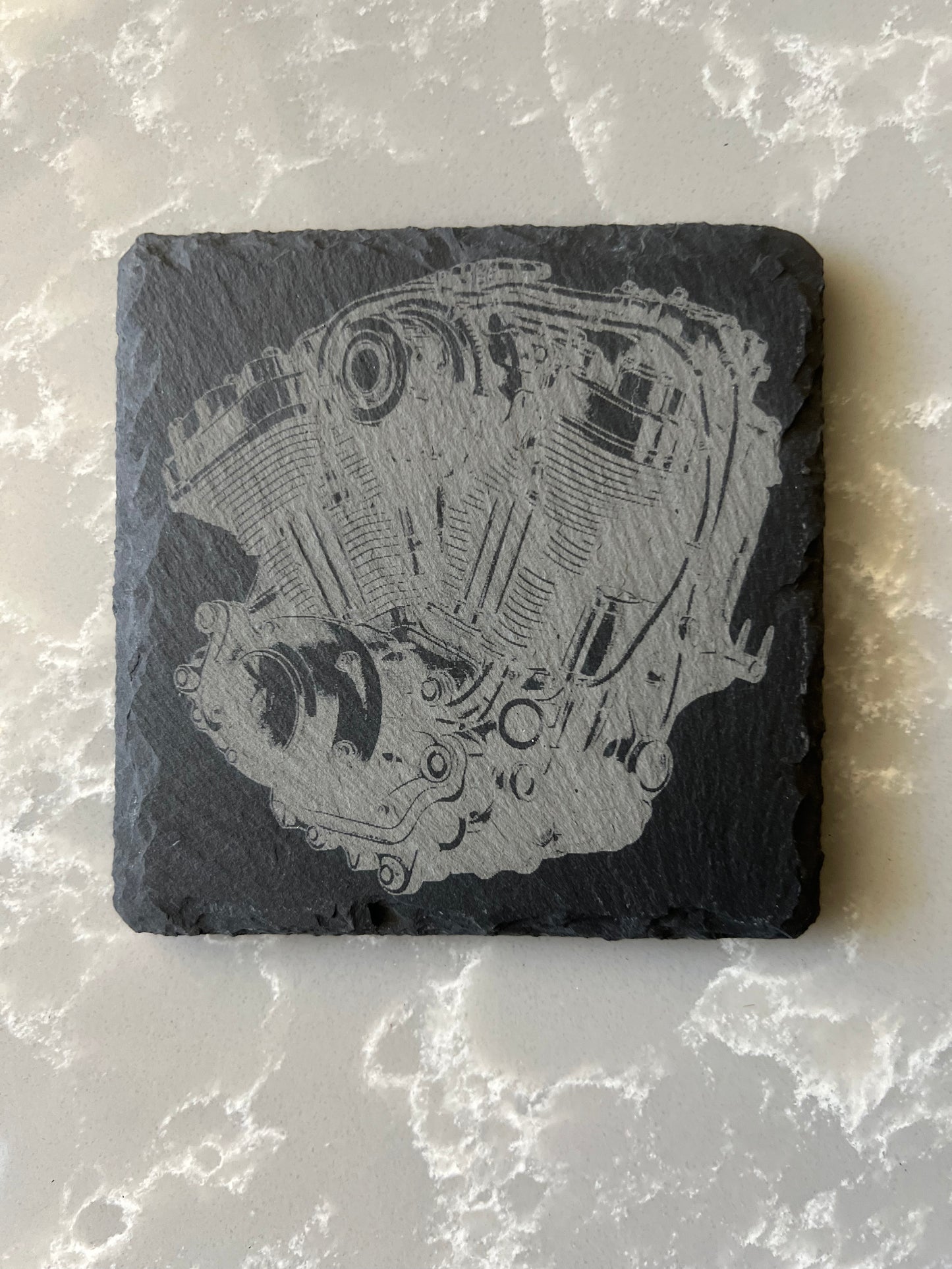 Square Slate Coaster "Motors & Gears"