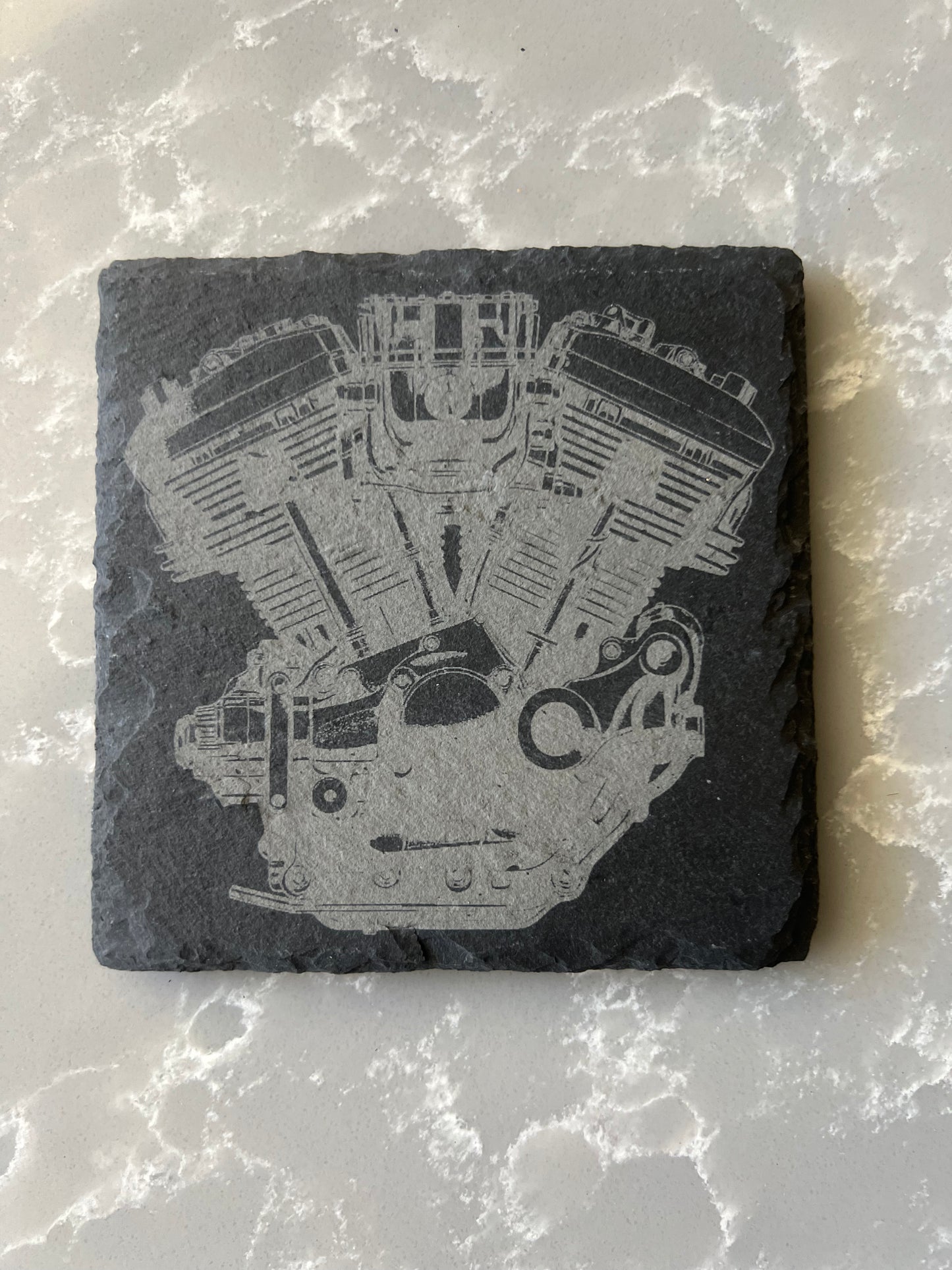 Square Slate Coaster "Motors & Gears"