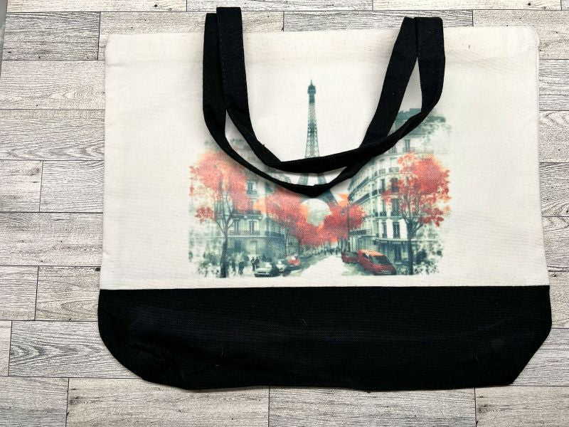 Black Designer Canva Tote Bag