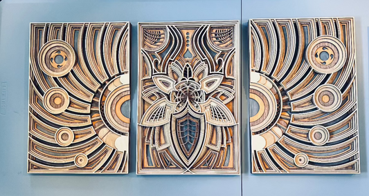 3-Section Multi-Color Mandala