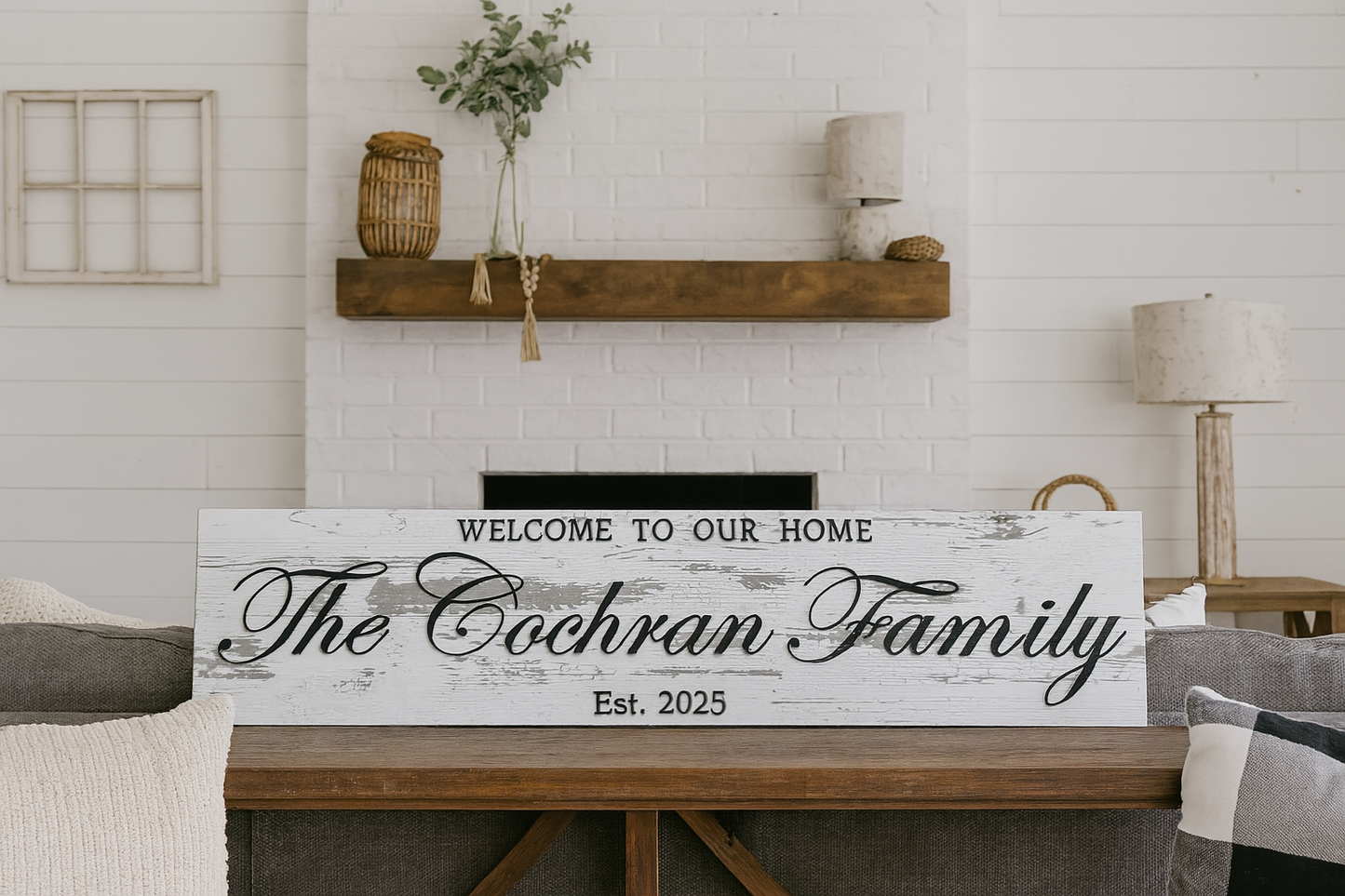 Large Personalized Family Sign w/Custom Last Name