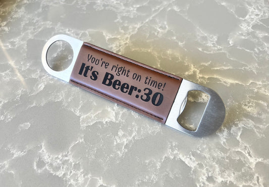 Leatherette Bottle Opener - Walnut