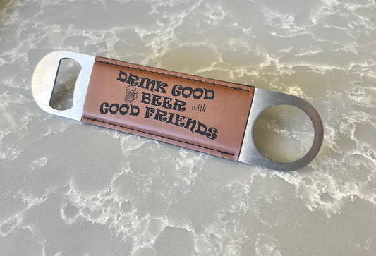 Leatherette Bottle Opener - Rawhide